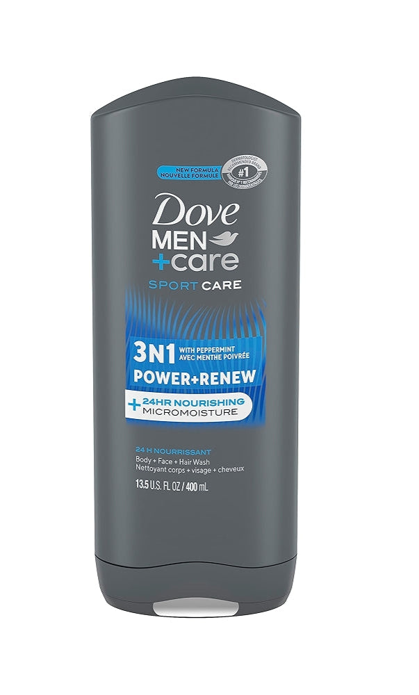 Dove Men Care Sport Care 3N1 Power + Renew with Peppermint Body + Face + Hair Wash 400ml