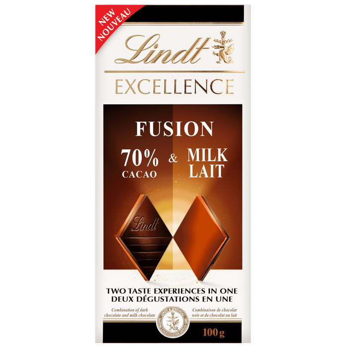 Lindt Excellence Fusion 70% Dark & Milk Chocolate Bar 100g