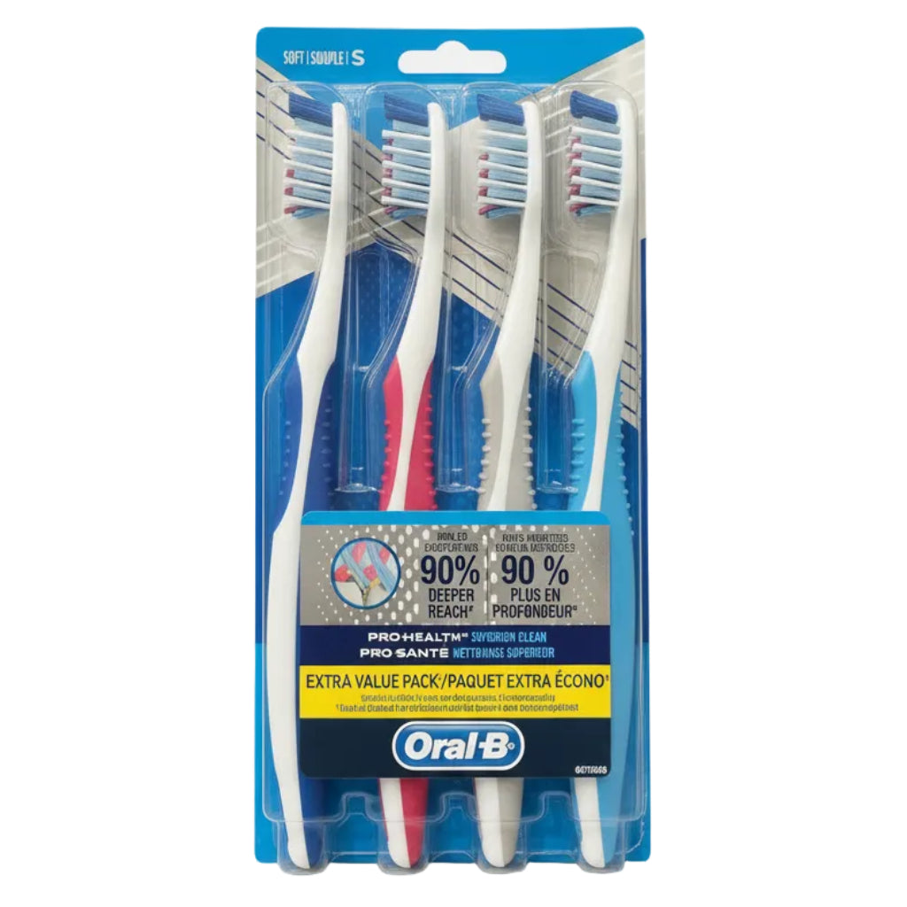 Oral-B Pro-Health Superior Clean Extra Value Pack Soft Assorted 4 Pack