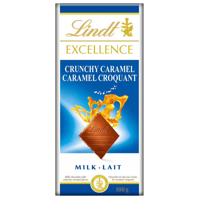 Lindt Excellence Crunchy Caramel Milk Chocolate Bar 100g