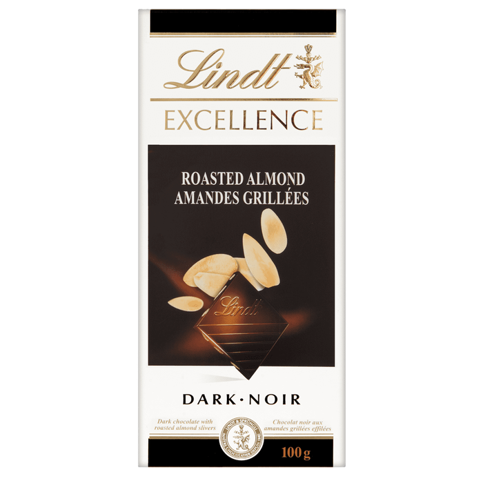Lindt Excellence Roasted Almond Dark Chocolate Bar 100g