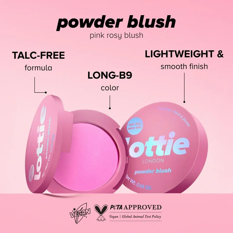 Lottie Powder Blush 4g (Talc Free)- Rosy