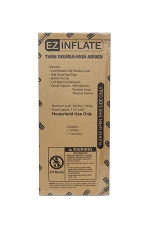 EZ Inflate Twin Double-High Airbed (CURBSIDE PICK UP ONLY)