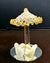 Crystal Figurines - Kissing Birds Under Gold Umbrella