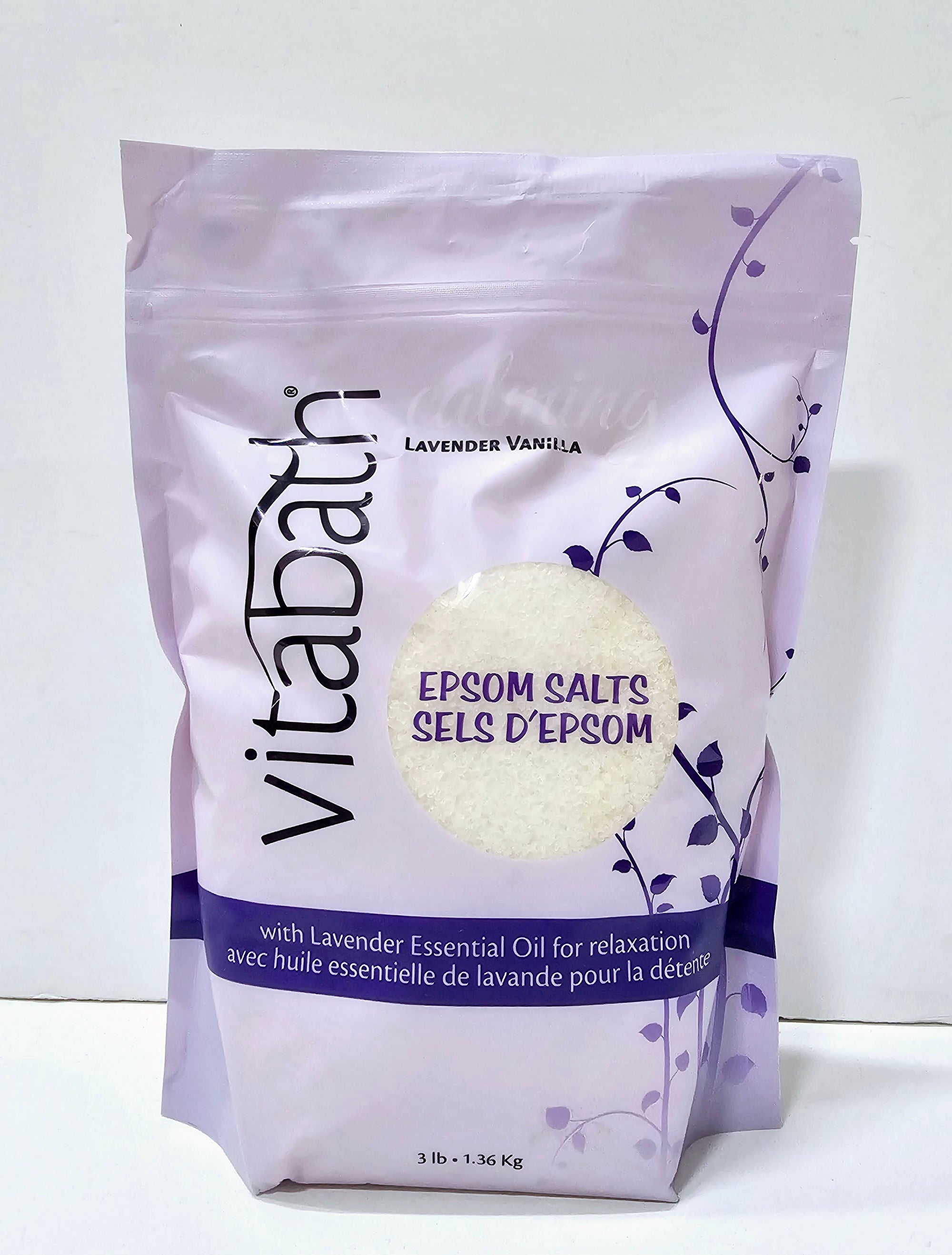 Vitabath Calming Lavender Vanilla Epsom Salt 3 Lbs (1.36 Kg) - CURBSIDE PICKUP ONLY