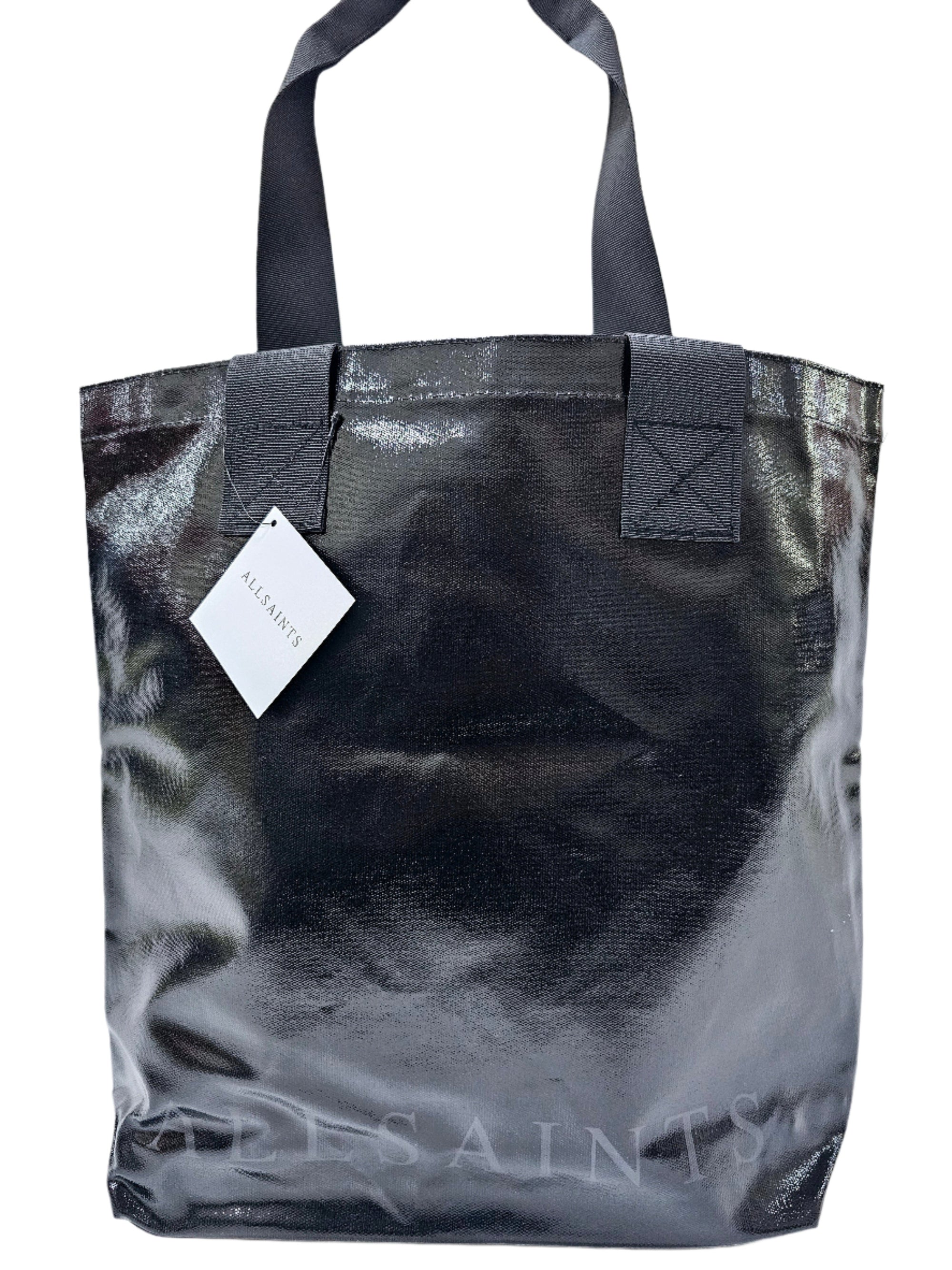 Allsaints Large Black Silky Tote Bag