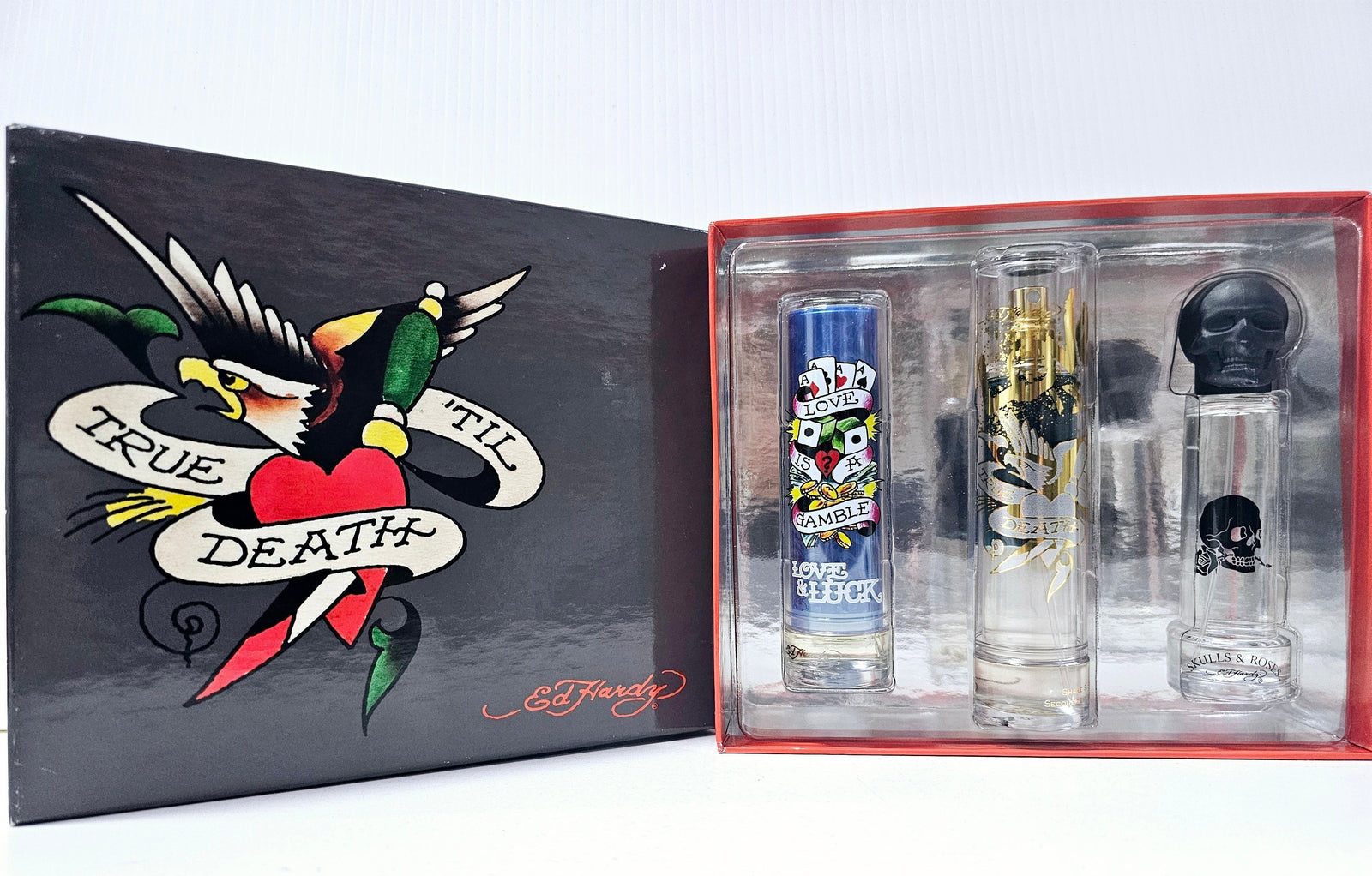 Ed Hardy True 'Til Death 3pc Set EDT Men (Love & Luck, Love Is & Skulls & Roses)