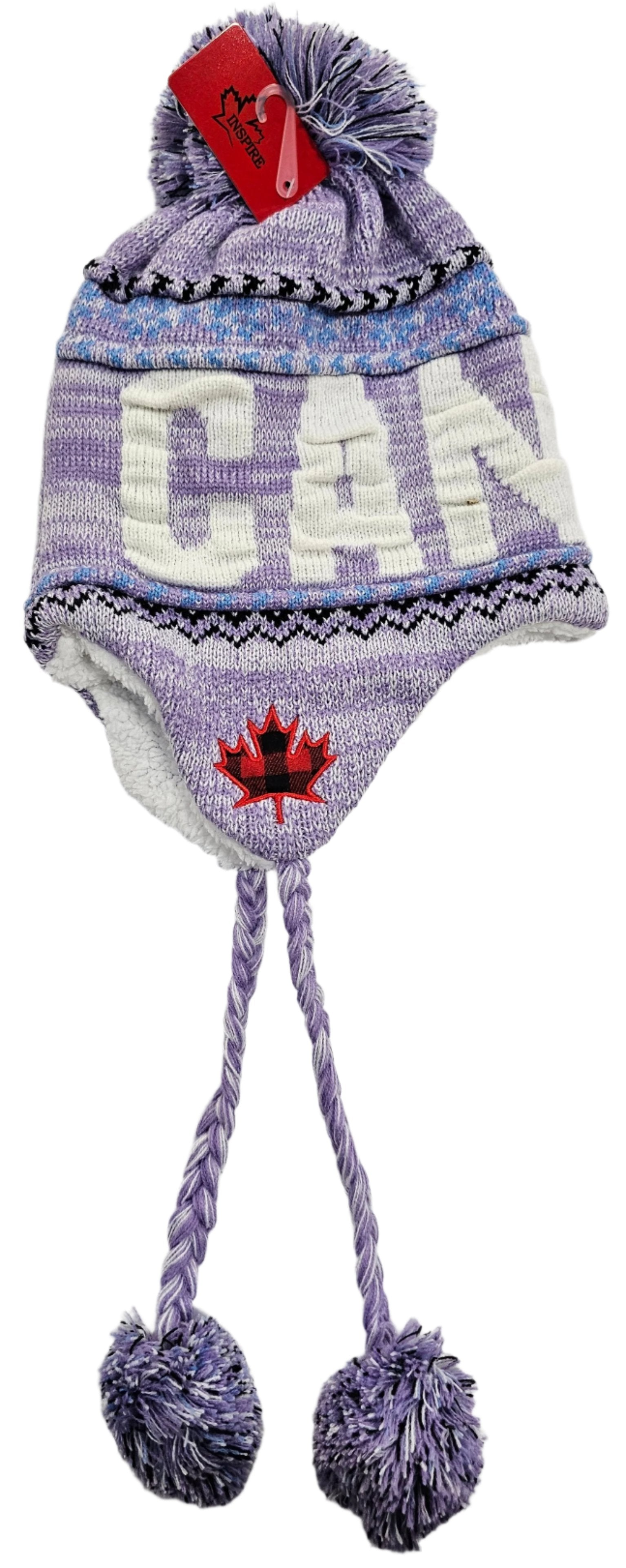 Toque with Ear Flaps W-0865 (Shades of lavender)