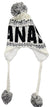 Toque with Ear Flaps W-0865 (White & Black)