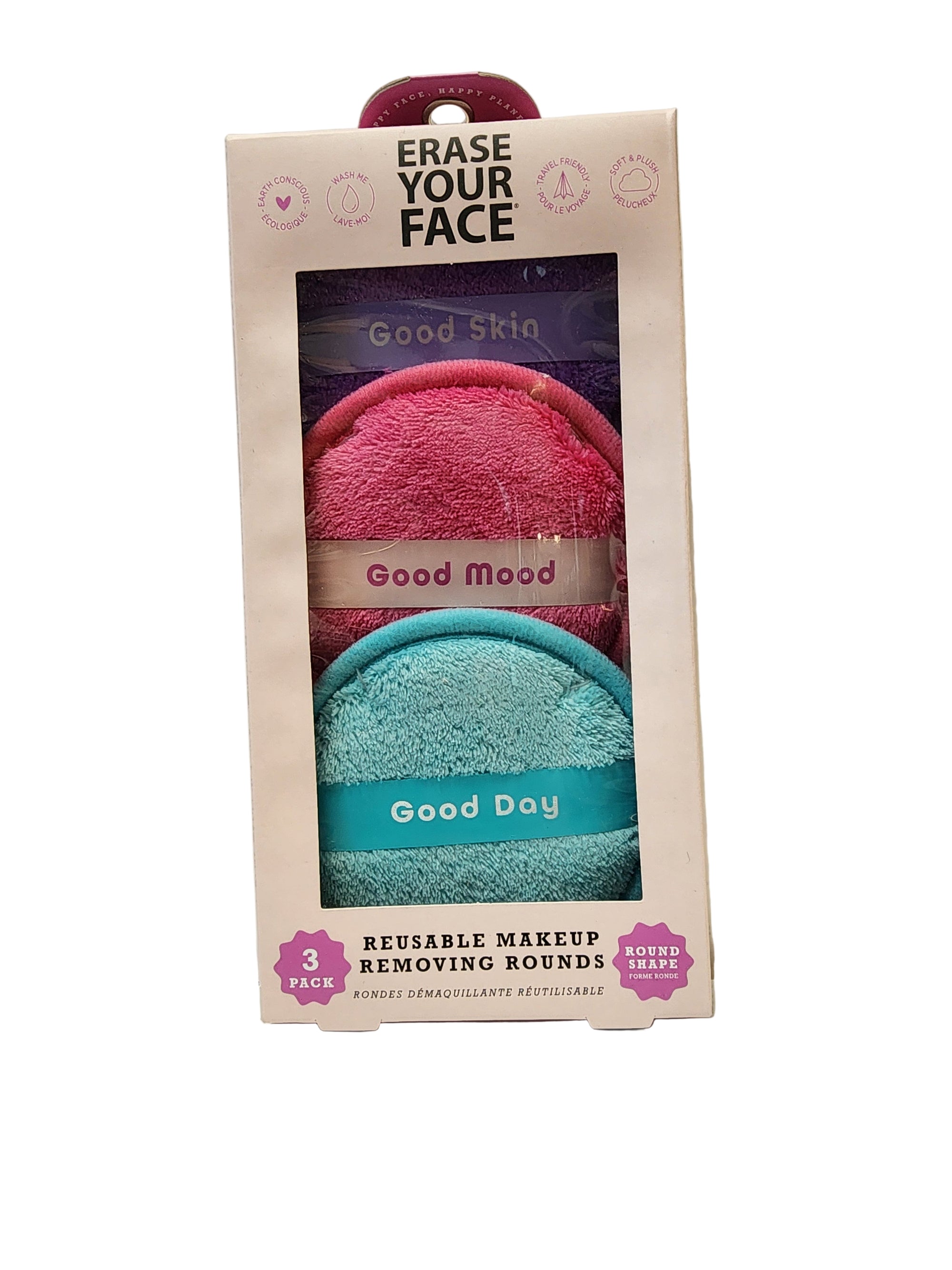 Erase Your Face Reusable Makeup Removing Rounds (3 /Pack)