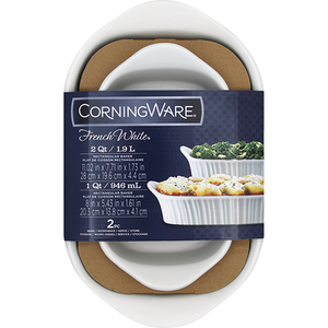 Corningware French White 2 Piece Rectangular Baking Dishes 2 piece Set - CURBSIDE PICK UP ONLY