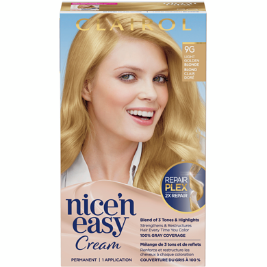 Clairol Nice'n Easy Cream Repair Plex Hair Colour, 9G Light Golden Blonde