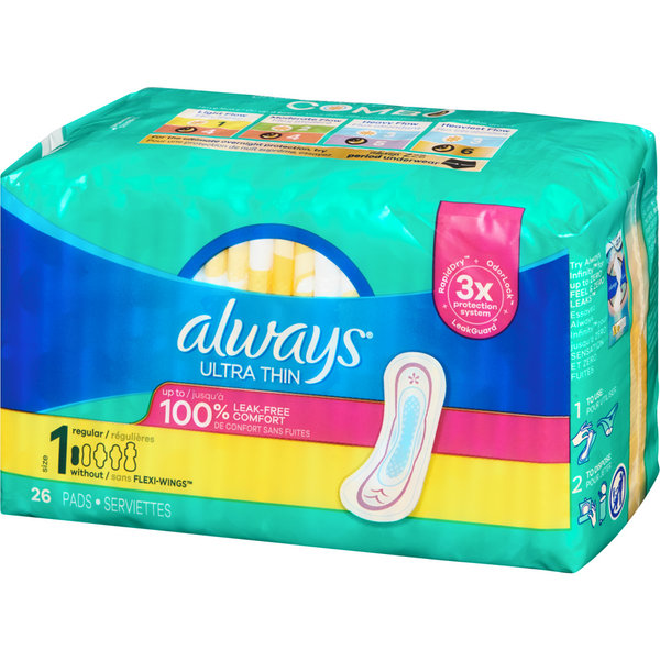 Always Ultra Thin Regular Pads 26pcs Size 1