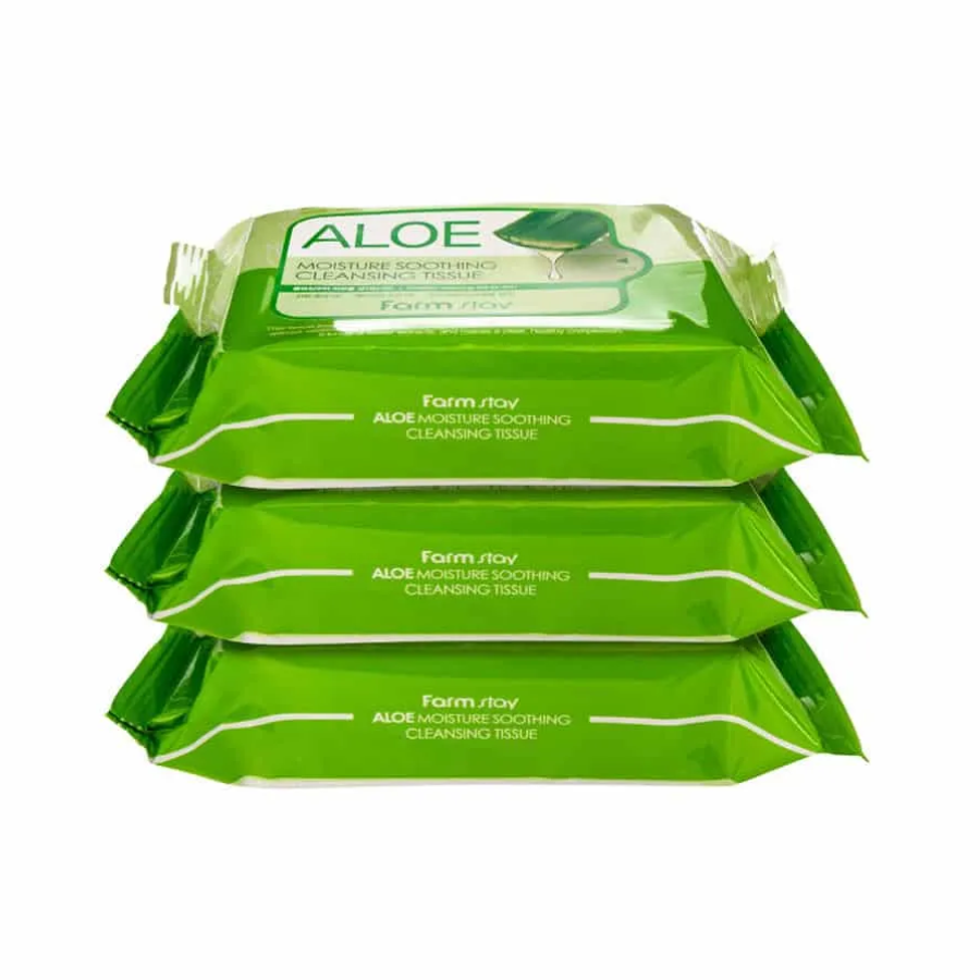 Farmstay Aloe Moisture Soothing Makeup Removing Tissue (30 Sheets)