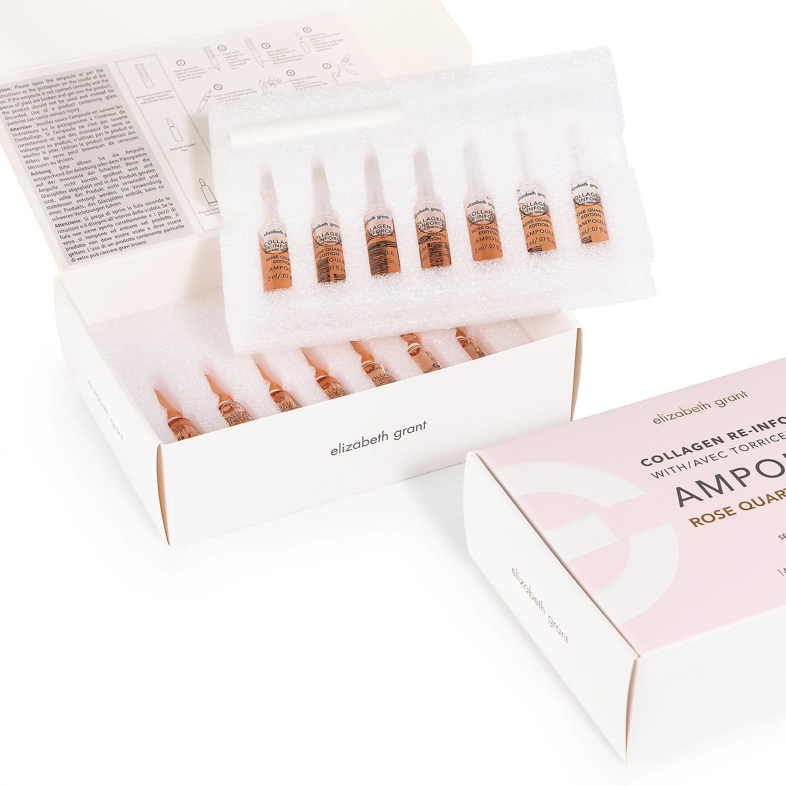 Elizabeth Grant Collagen Re-Inforce Rose Quartz Ampoules - 14 x 2ml (28ml)