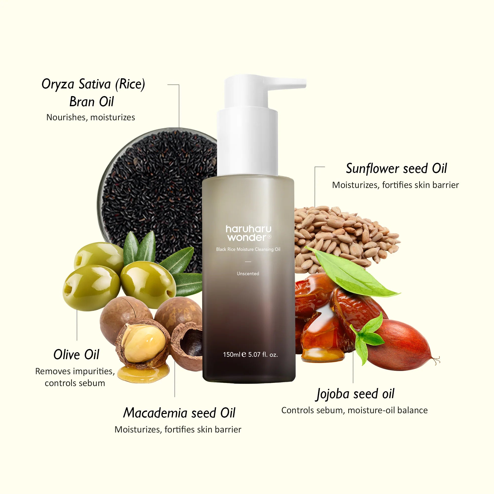 Haruharu Black Rice Moisture Deep Cleansing Oil 150ml - Uncented
