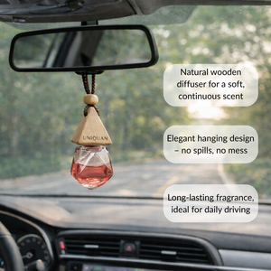 UNIQUAN Wooden Hanging Car Perfume (7ml) (4 scents)