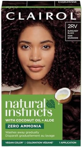 Clairol Natural Instincts With Coconut Oil + Aloe Hair Colour 2RV Burgundy Black