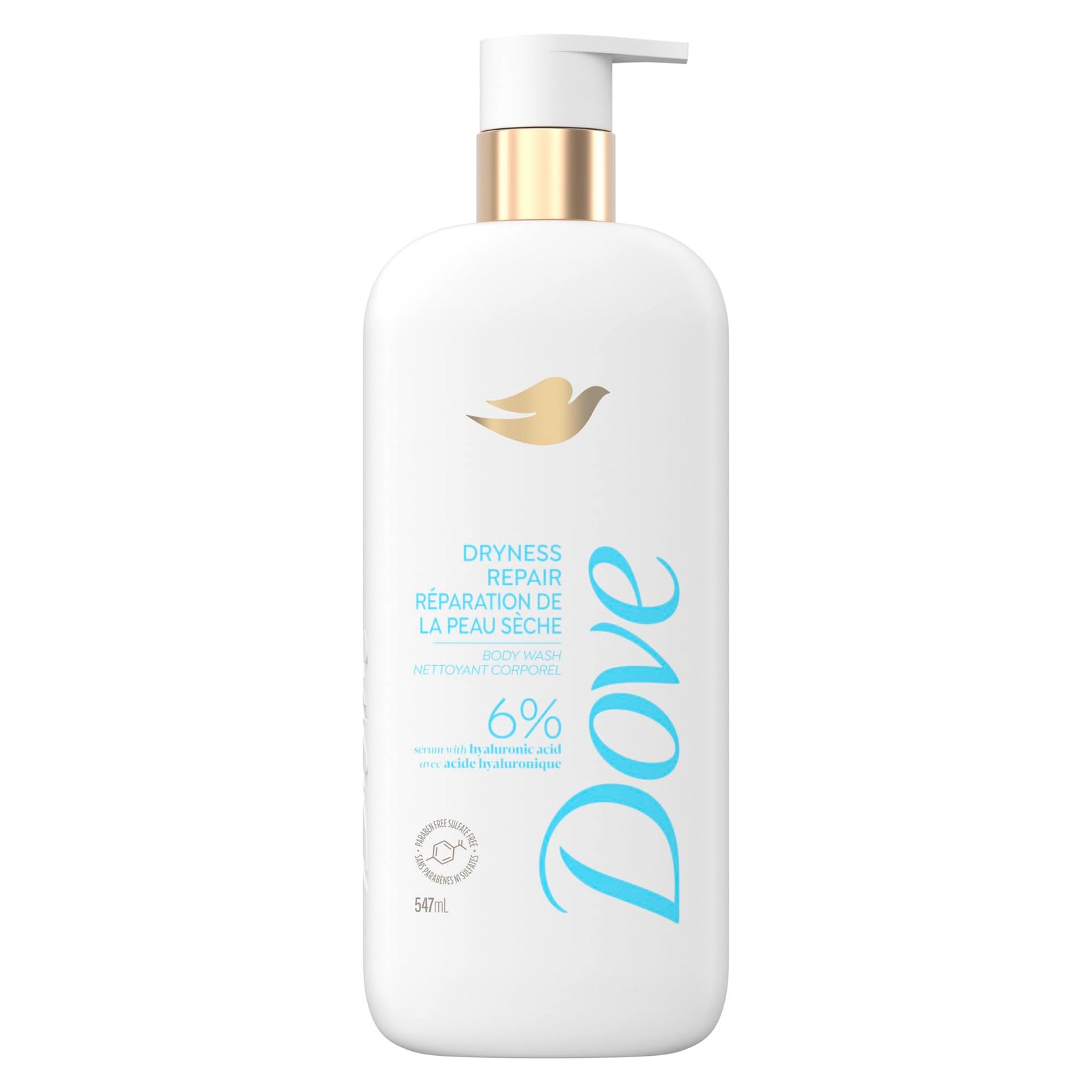 Dove Dryness Repair 6% Serum Hyaluronic Acid Body Wash 547ml