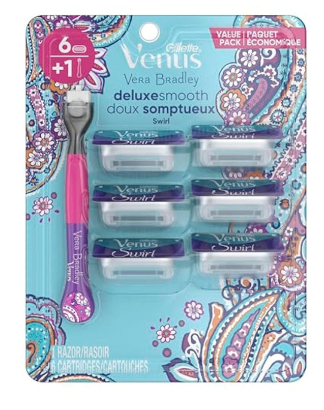 Gillette Venus Vera Bradley Venus Swirl 1 Razor 6 Cartridges