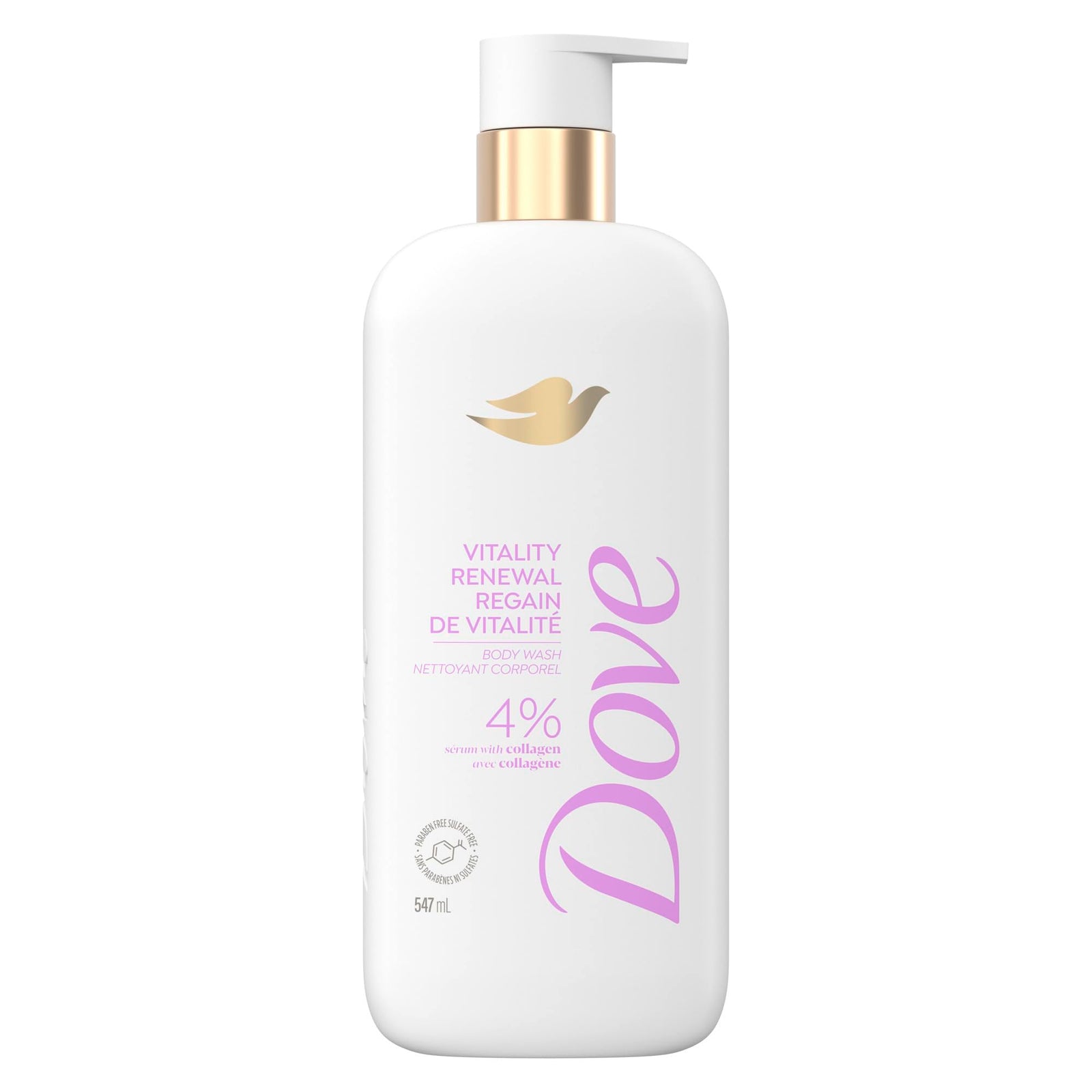 Dove Vitality Regain 4% Serum With Collagen Body Wash 547ml
