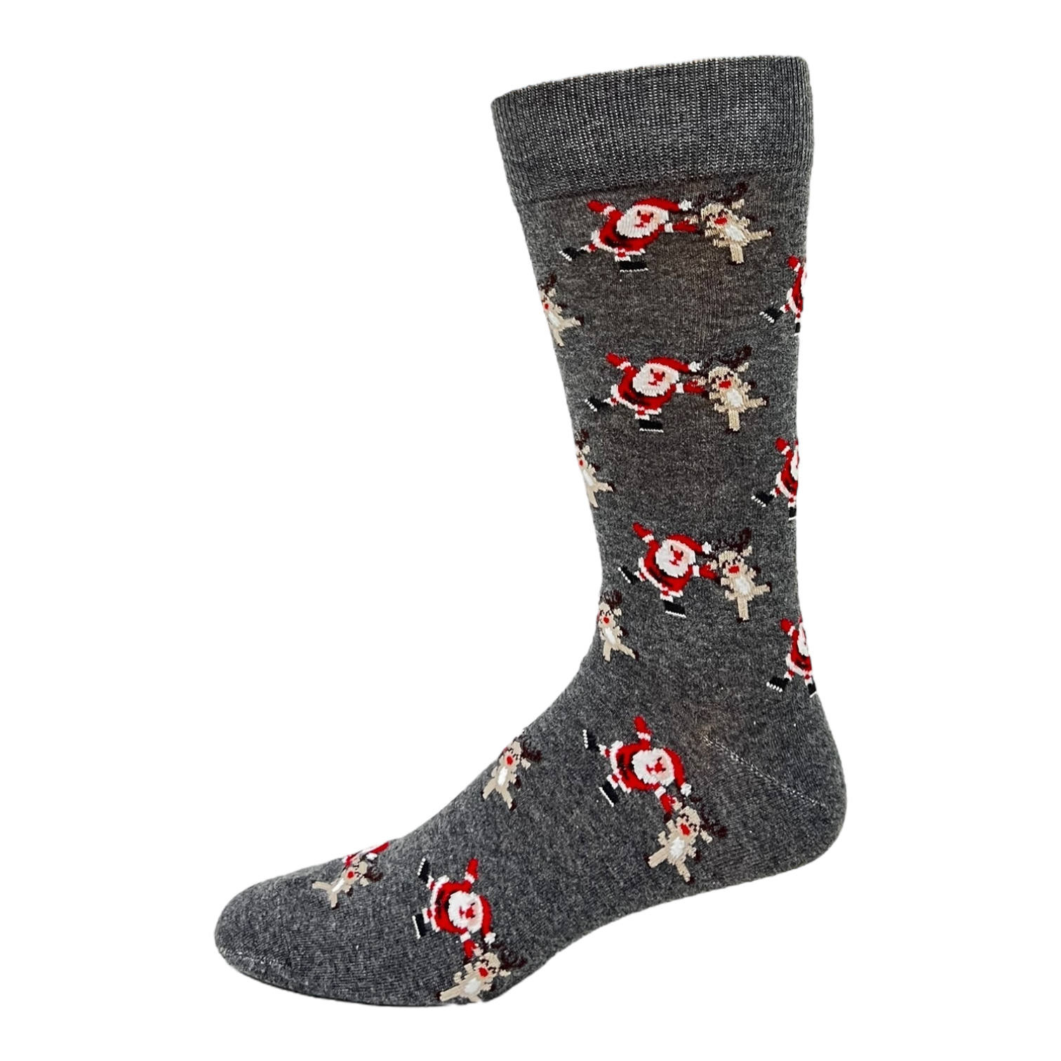 Men's Key Santa and Rudolph Charcoal