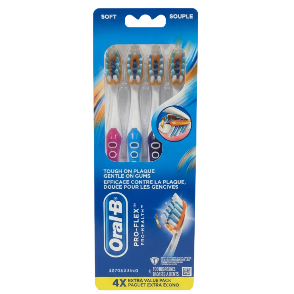 Oral-B Pro-Flex Pro-Health Tough on Plaque, Gentle on Gums Extra Value Pack — Soft 4 Pack