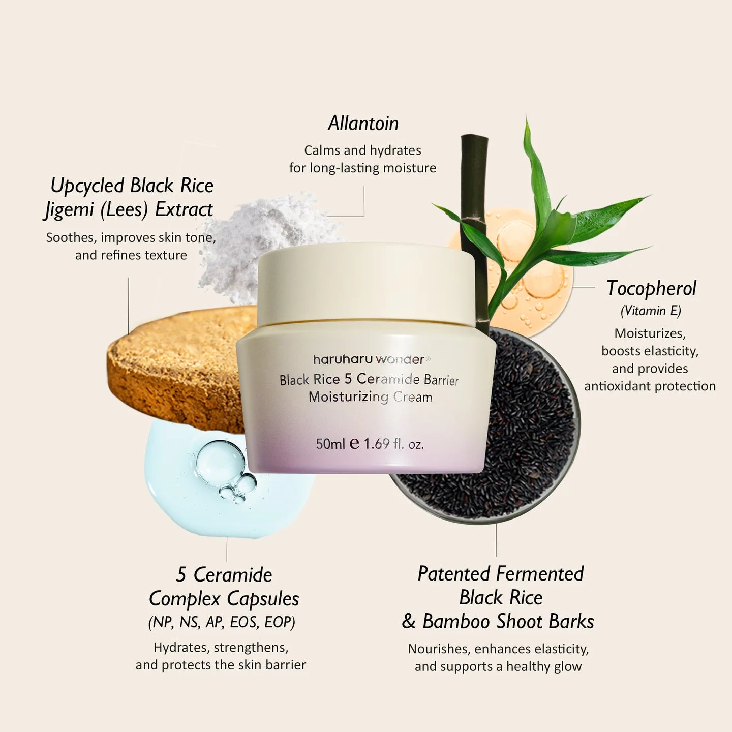 Haruharu Wonder Black Rice 5 Ceramide Barrier Moisturizing Cream 50ml