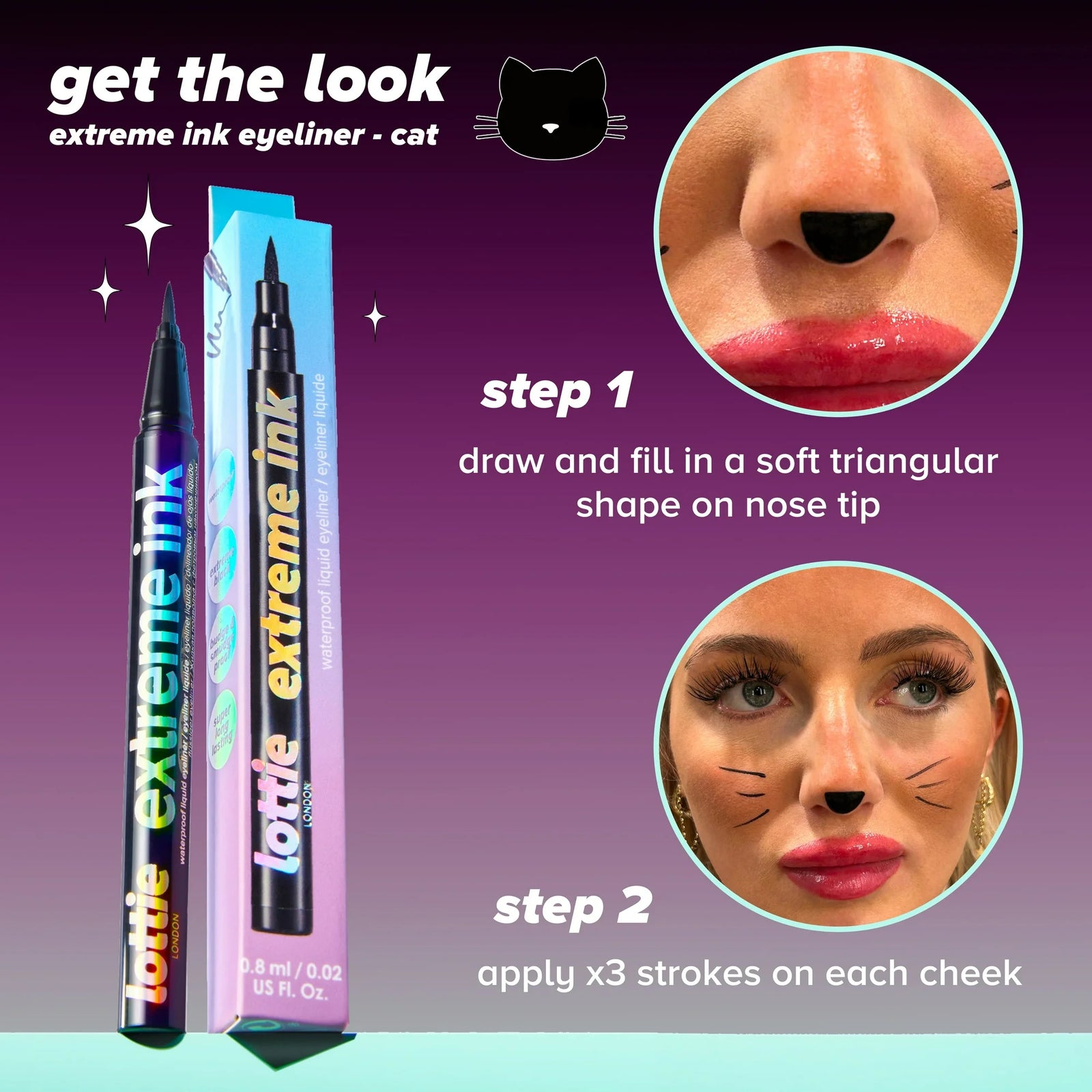 Lottie Extreme Ink Waterproof Liquid Eyeliner 0.8ml - Black