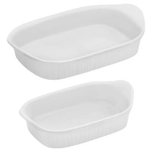 Corningware French White 2 Piece Rectangular Baking Dishes 2 piece Set - CURBSIDE PICK UP ONLY