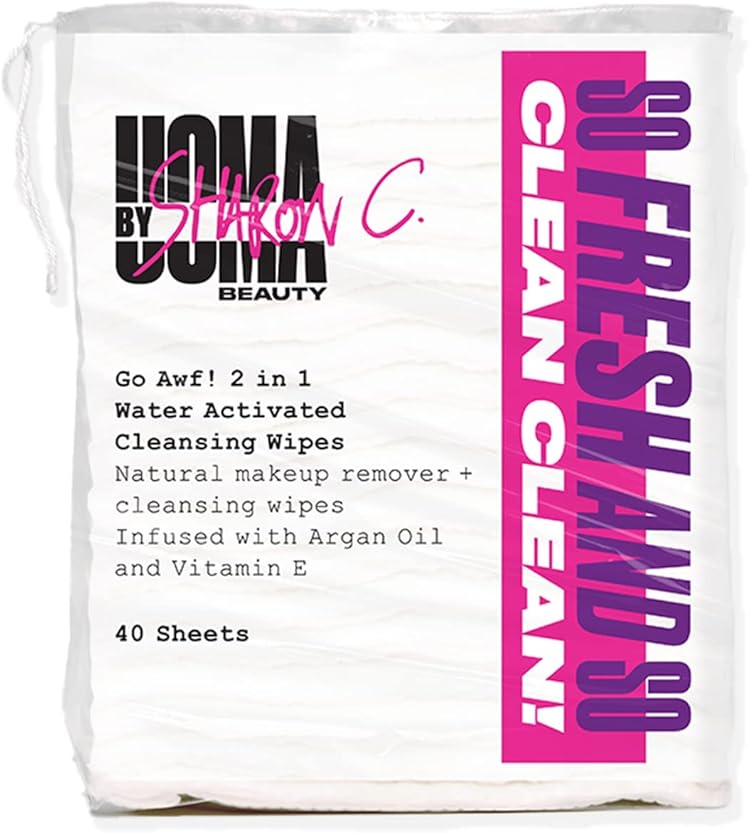 UOMA Go AWF! 2 in 1 Water Activated Cleansing Wipes 40 Sheets