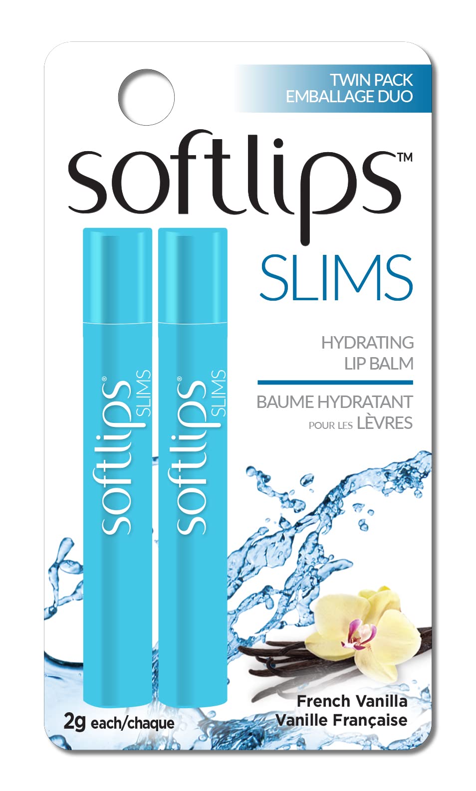 Softlips Slims Hydrating Lip Balm Twin Pack Fench Vanilla 2 x 2g