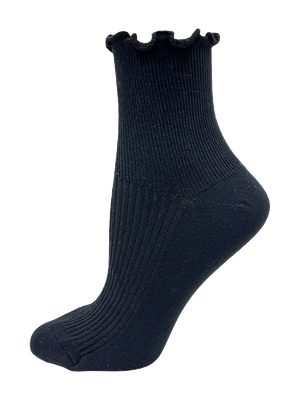 Ladies Key Ribbed Ruffle Qtr