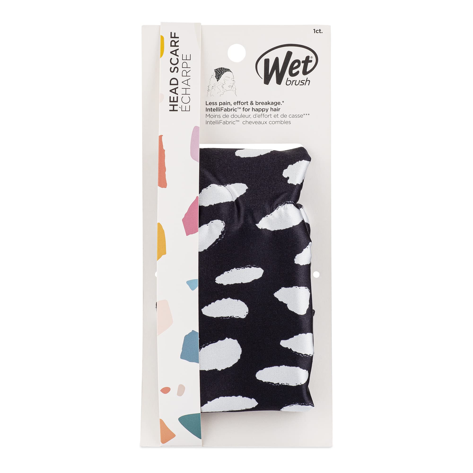 Wet Brush Head Scarf 1ct Black Paint Stroke