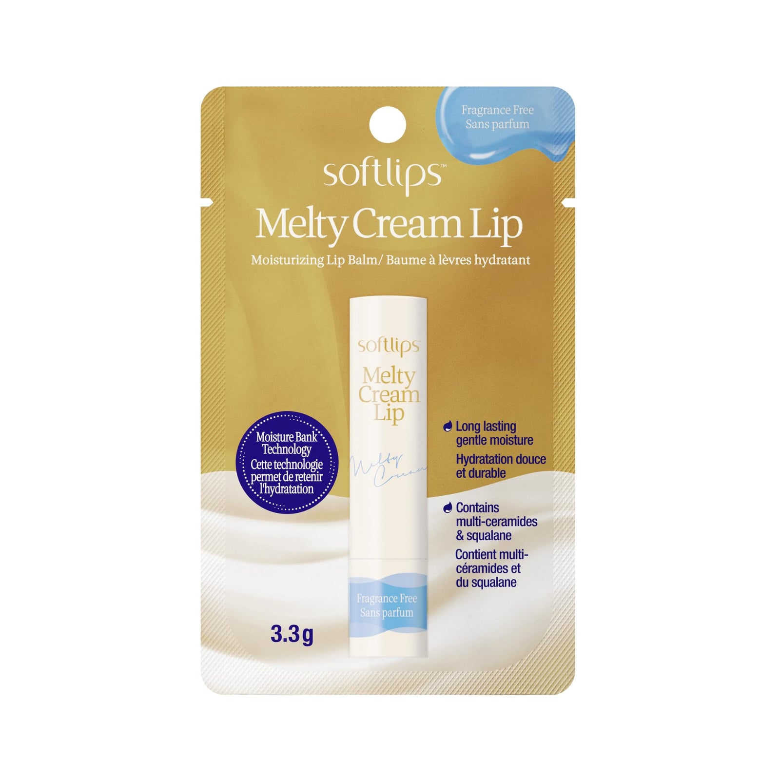 Softlips Melty Cream Lip Fragrance Free Lip Balm 3.3g
