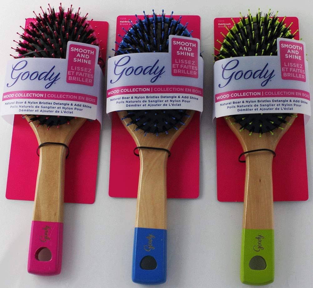 Goody Wood Collection Hairbrush Natural Boar & Nylon Bristles (Oval)