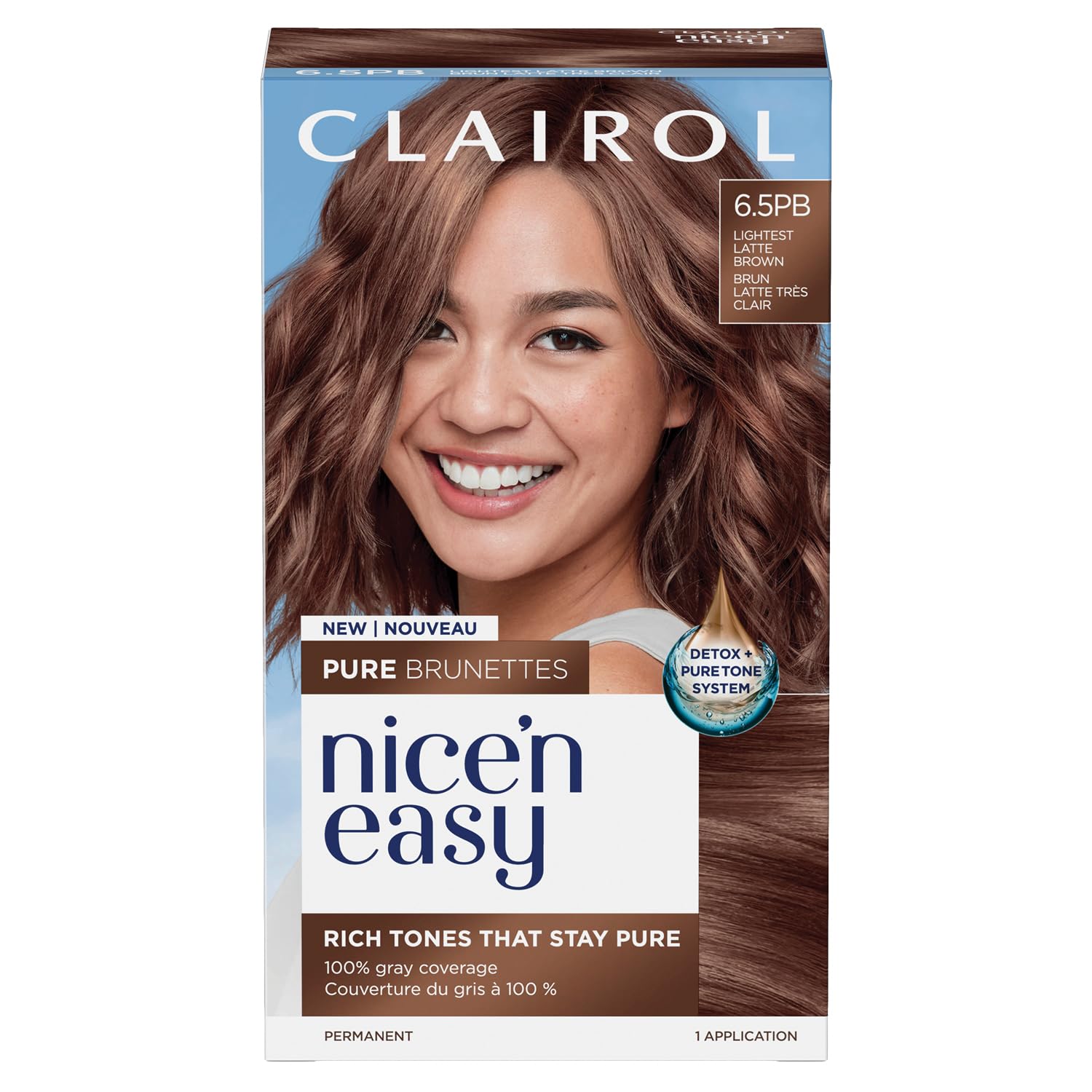 Clairol Nice'N Easy Pure Brunettes Hair Colour 6.5PB Lightest Latte Brown