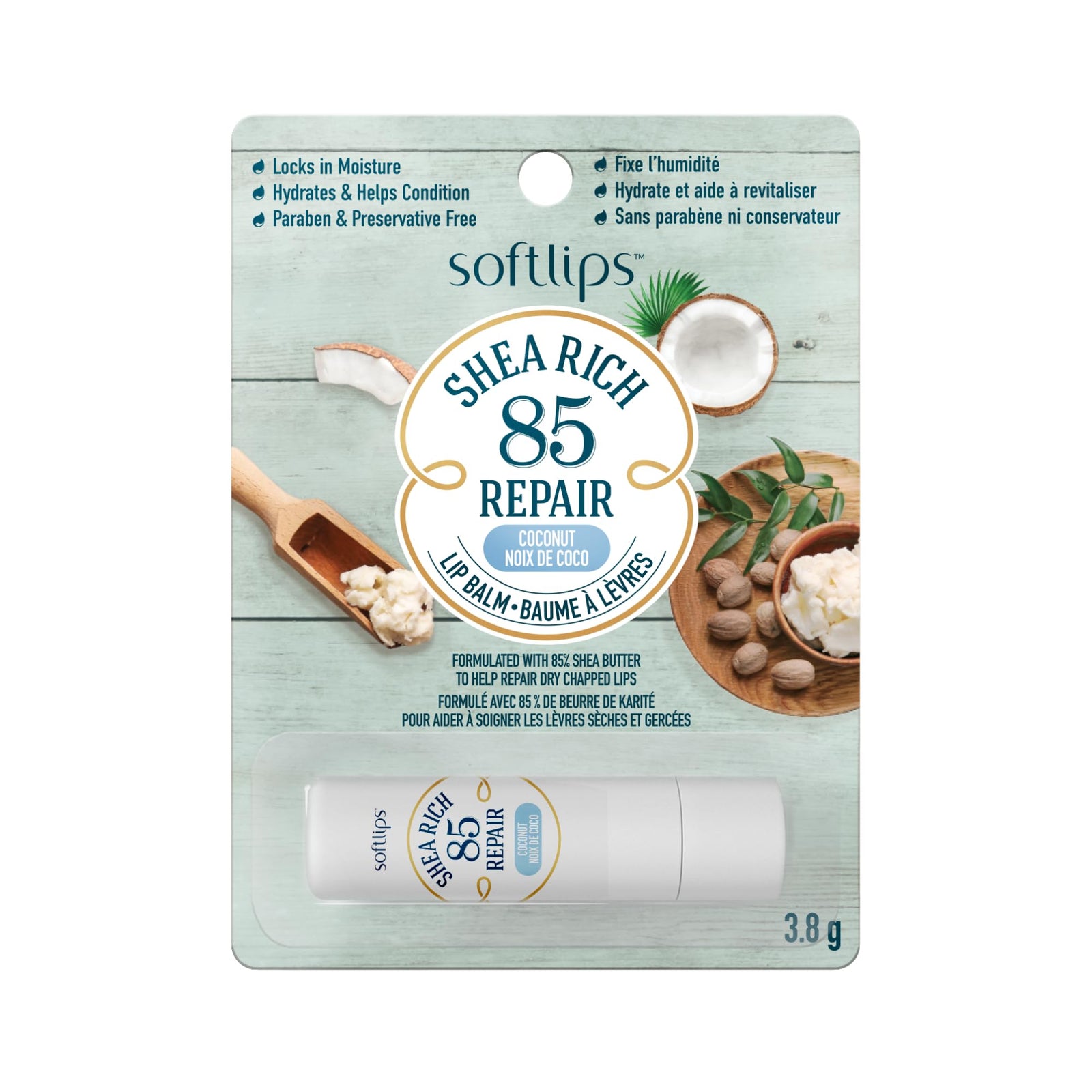 Softlips Shea Rich 85 Repair Coconut Lip Balm 3.8g