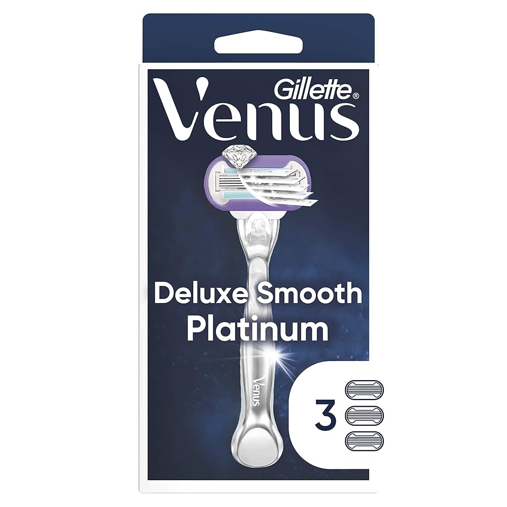 Gillette Venus Deluxe Smooth Platinum 1 Razor 3 Cartridges