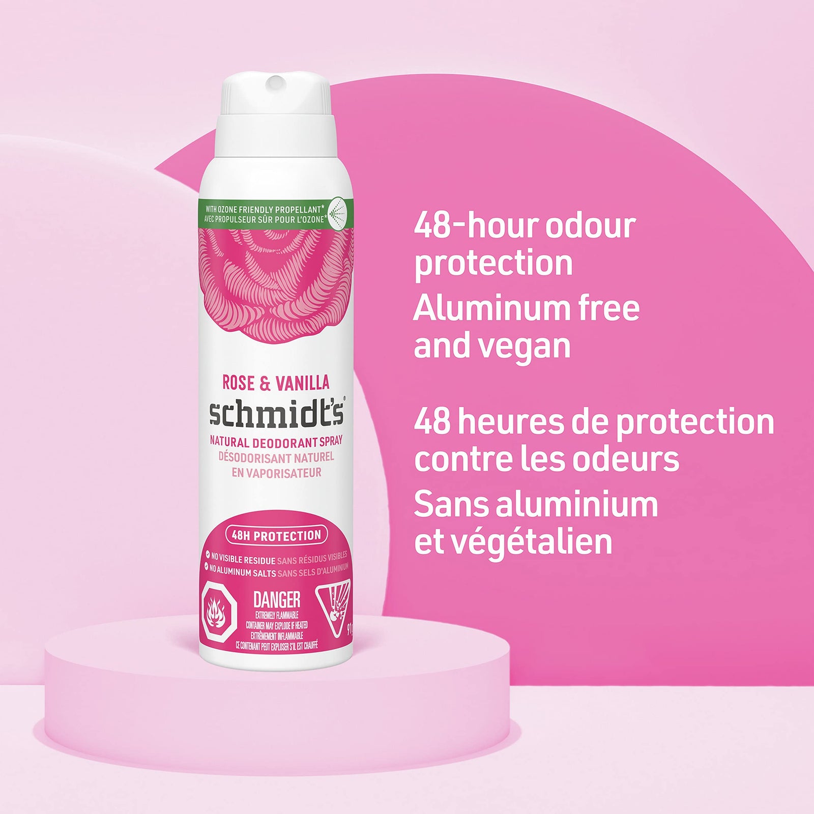 Schmidt’s Rose & Vanilla Natural Deodorant Spray 91g
