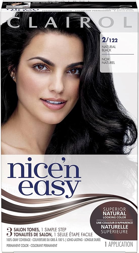 Clairol Nice'n Easy 2/122 Natural Black Permanent Hair Color (1 Application)