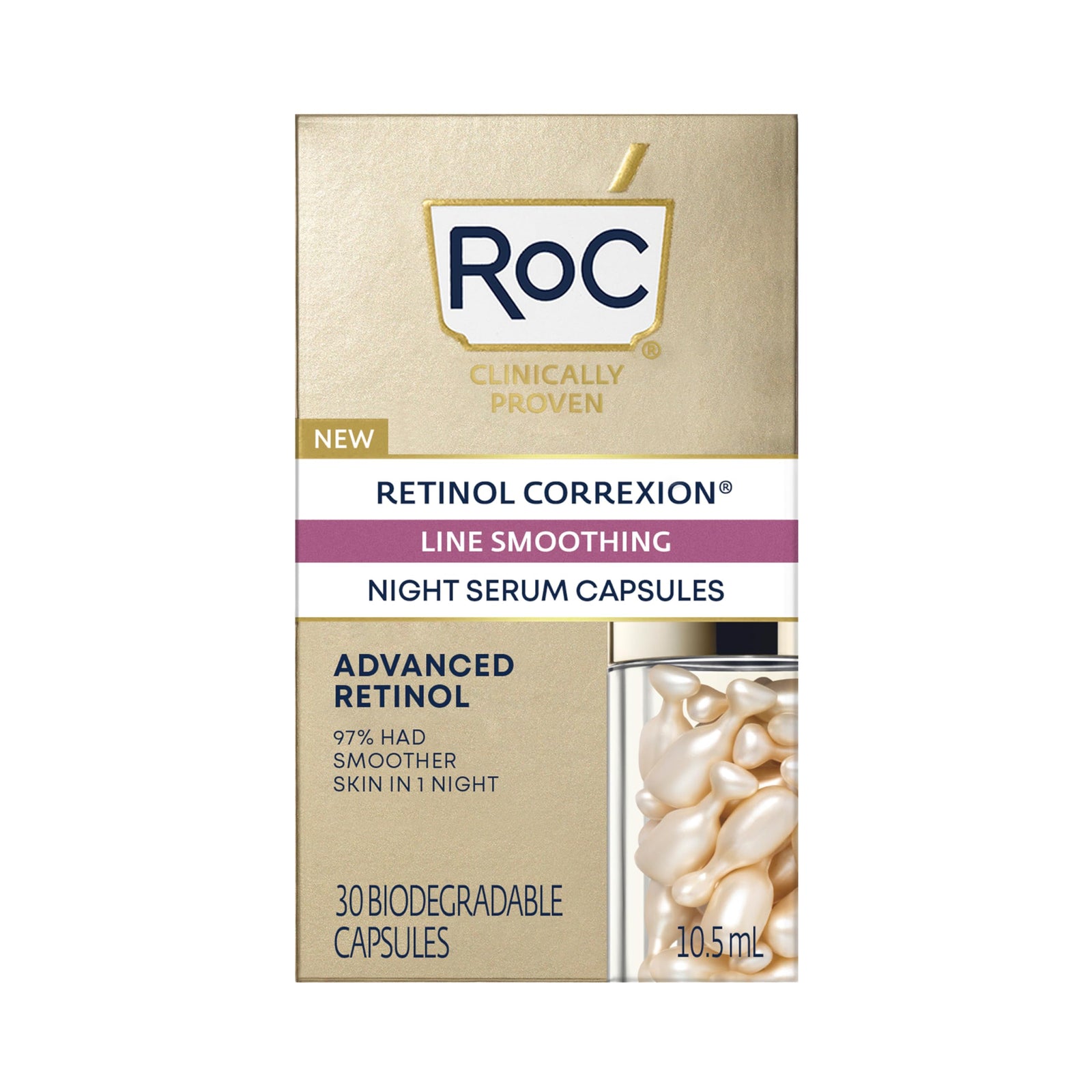 RoC Retinol Correxion Line Smoothing Night Serum 30 Capsules / 10.5ml