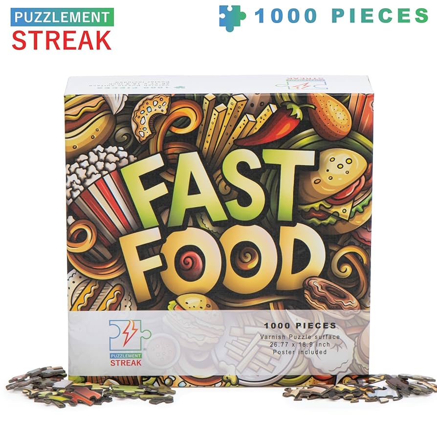 Puzzlement Streak Fast Food 1000 pieces Varnish Puzzle Surface