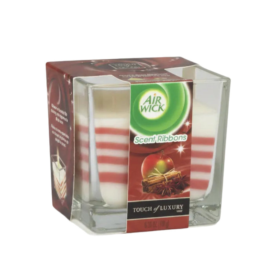 Air Wick Scent Ribbons Apple & Sheer Cinnamon Scented Candle 180g