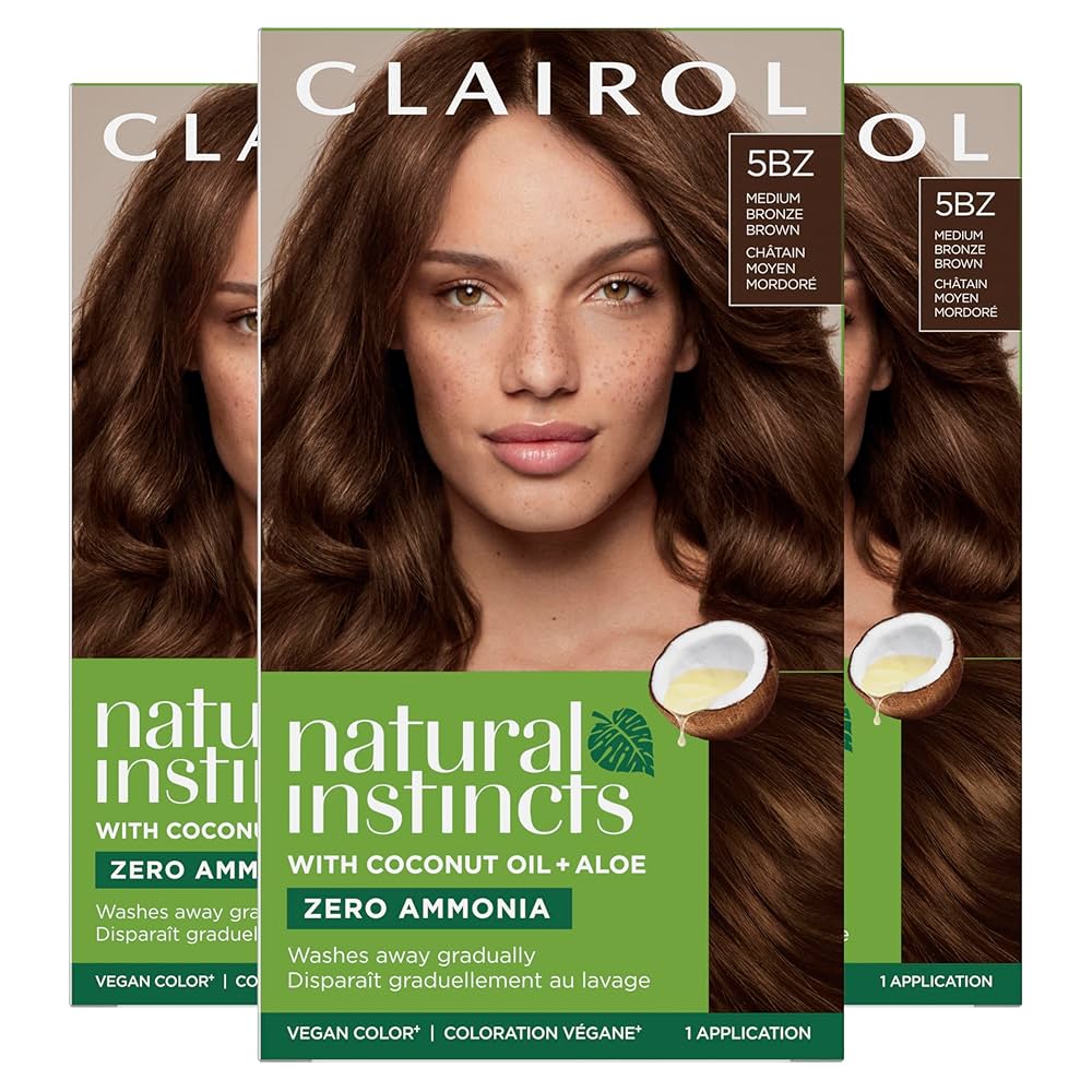 Clairol Natural Instincts With Coconut Oil + Aloe Hair Colour 5BZ Medium Bronze Brown