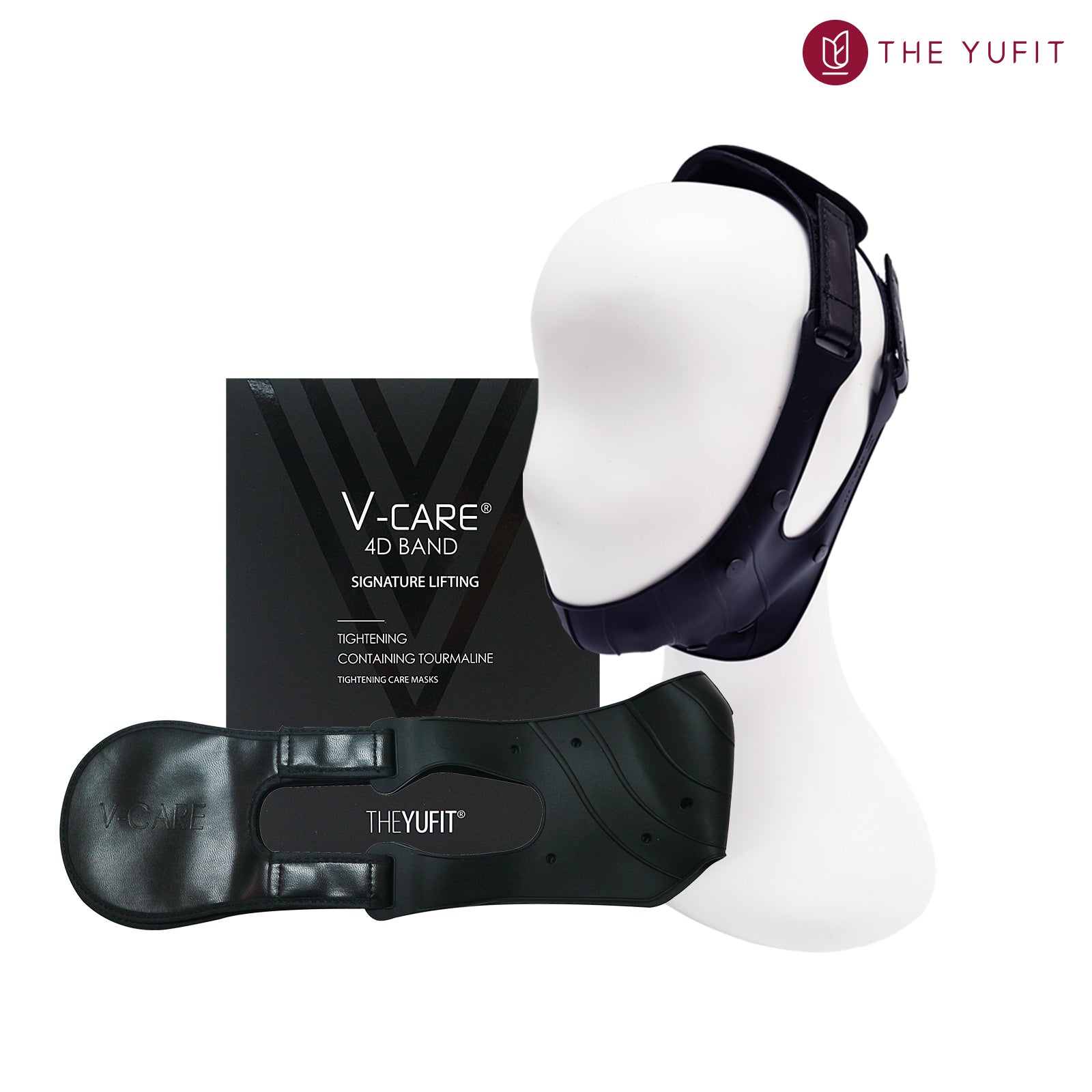 V-Care 4D Signature Lifting Band for Slim V-Line Facial Contour - Black
