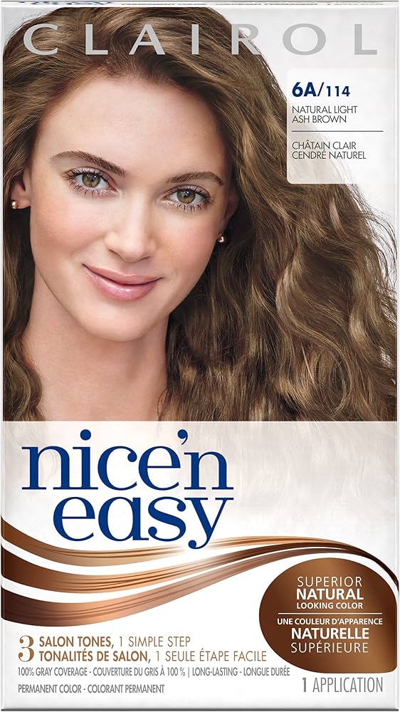 Clairol Nice'n Easy Hair Colour, 6A/114 Natural Light Ash Brown
