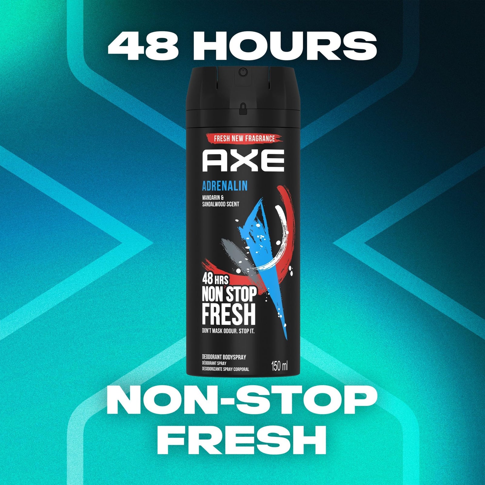 Axe Adrenalin Mandarin & Sandalwood Scent Body Spray Deodorant 150ml
