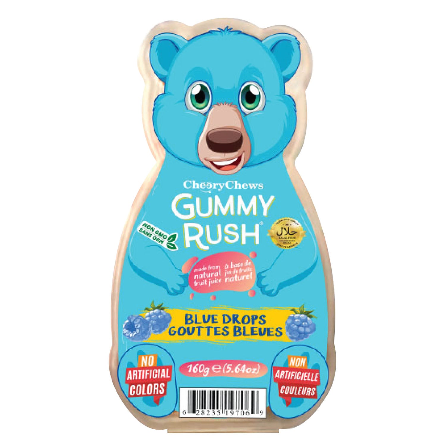 Gummy Rush 160g - Blue Drops Bottle Reusable Tub