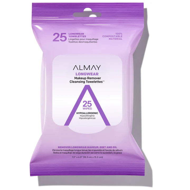 Almay Biodegradable Longwear Makeup Remover Cleansing Towelettes (25 wipes)